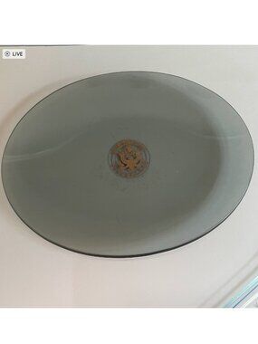 United States Senate 10 Star Oval Smoked Glass Trinket Dish 8 1/4" x 6 1/4"